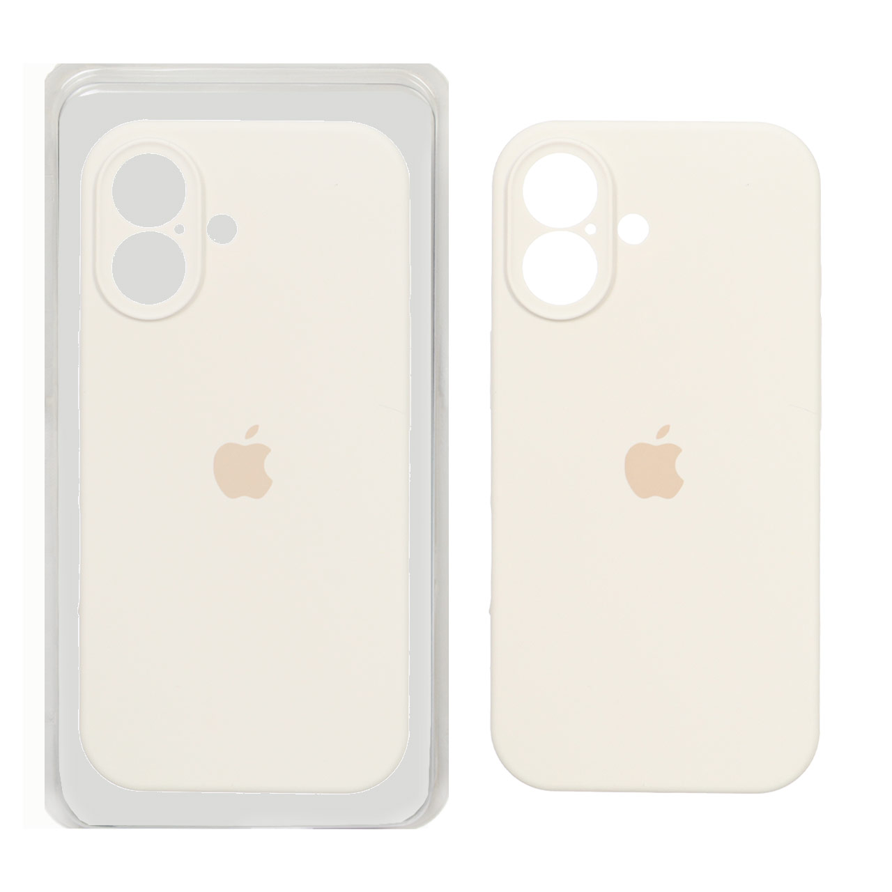 قاب سیلیکونی پاک کنی محافظ لنزدار اورجینال Apple iPhone 17 - کرم (پک اصلی)